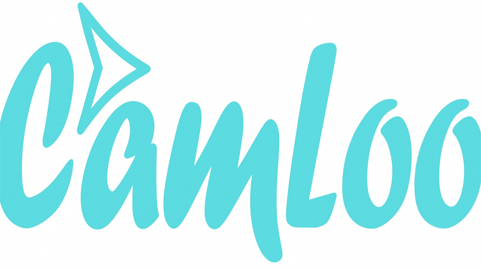 Camloo teal wordmark on a dark background